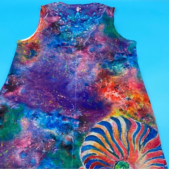 Leoma Lovegrove Blue and Purple Asymmetrical High-Low Sleeveless Midi Dress S - Picture 7 of 10